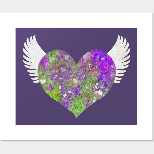 Stone Heart - Purple and Green Wall Art by RawSunArt